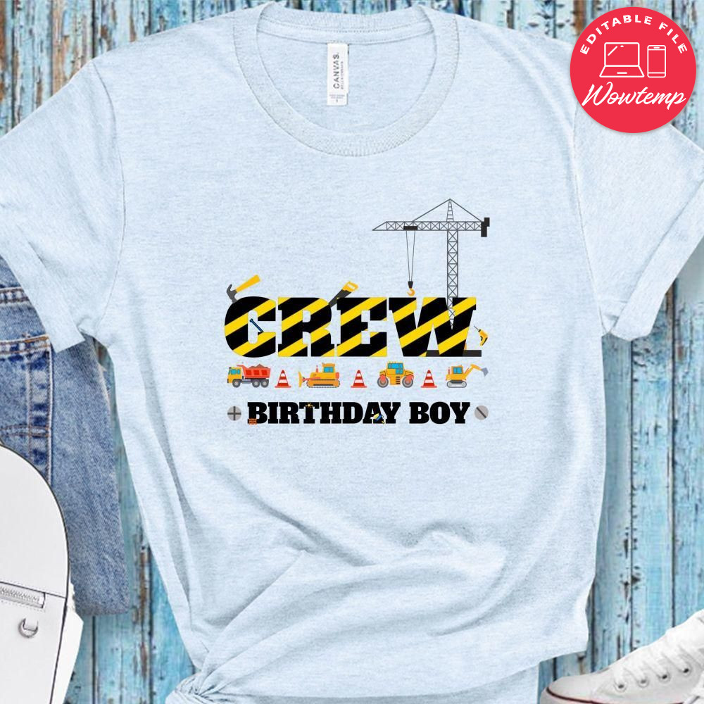 Construction Crew Shirts Party Family, Coordinating Construction PNG file template