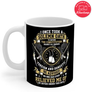 Solemn Oath illustration American Veteran Mug