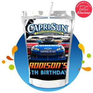 Nascar Capri Sun Birthday Labels Digital File Printable Instant Download