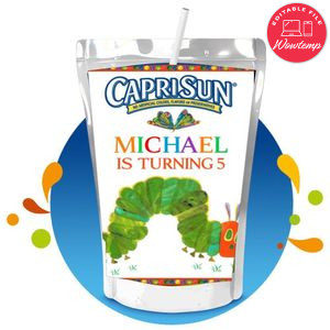 Hungry Caterpillar Capri Sun Birthday Labels Digital File Printable Instant Download
