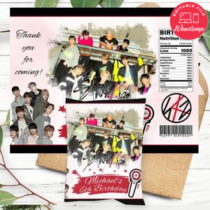 Stray Kids Birthday Chip Bag Digital File Printable Instant Download
