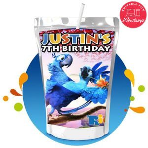 Rio Capri Sun Birthday Labels Digital File Printable Instant Download