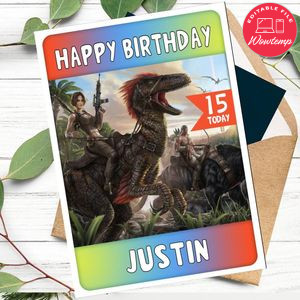 ARK Survival Evolved Personalized Birthday Card