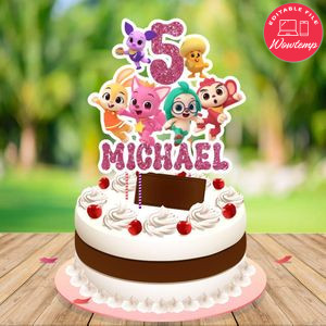 Pinkfong Wonderstar Cake Topper Template Printable Instant Download