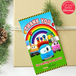 Leo The Truck Thank You Tag Customizable Template To Print At Home Instant Download