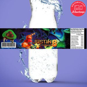 Super Metroid Birthday Water Bottle Label Template to Print at Home Instant Download