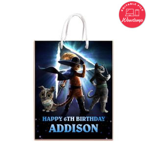 Puss In Boots The Last Wish Gift Bag Label Template Printable Instant Download