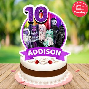 Shadow High Cake Topper Template Printable Instant Download