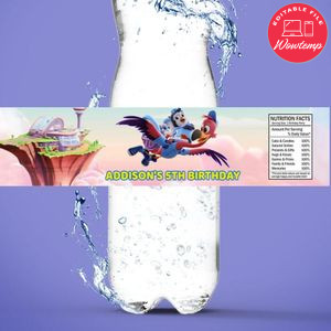 Disney TOTS Birthday Water Bottle Label Template to Print at Home Instant Download