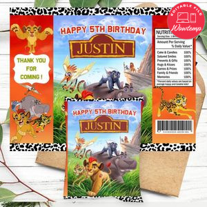 The lion guard Birthday Chip Bag Digital File Printable Instant Download