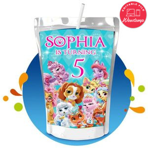 Princess palace pets Capri Sun Birthday Labels Digital File Printable Instant Download