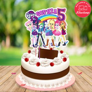 Equestria Girls Cake Topper Template Printable Instant Download