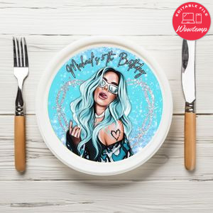 Karol G Birthday Plate Template Customizable To Print At Home Instant Download