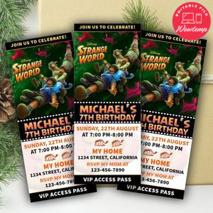 Strange World Ticket Invitation Customizable Template Instant Download