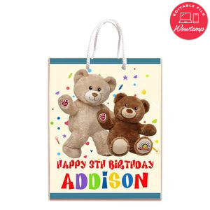 Build A Bear Gift Bag Label Template Printable Instant Download