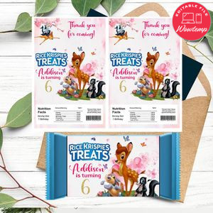 Bambi magic world Rice Krispies Treats Template Printable Instant Download