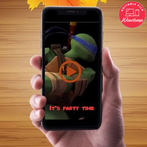 Ninja turtle Birthday Video Invitation Digital Template Customizable Instant Download