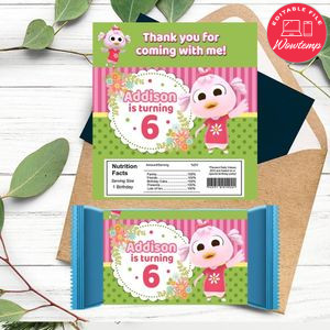 Patita lulu Candy bar Label Customizable Template Instant Download