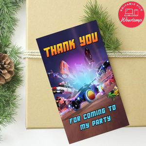 Rocket League Thank You Tag Customizable Template To Print At Home Instant Download