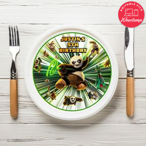Kung Fu Panda 4 Birthday Plate Template Customizable To Print At Home Instant Download