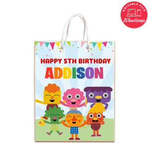 Noodle & Pals Gift Bag Label Template Printable Instant Download