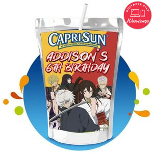 Hell's Paradise Capri Sun Birthday Labels Digital File Printable Instant Download