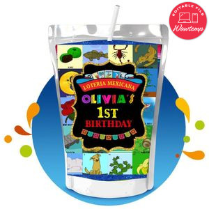 Loteria Capri Sun Birthday Labels Digital File Printable Instant Download