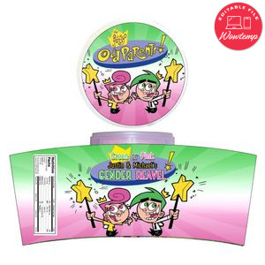 The Fairly Oddparents Gender Reveal Cotton Candy Label Template To Print At Home Instant Download