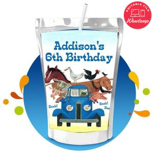 Little Blue Truck Capri Sun Birthday Labels Digital File Printable Instant Download