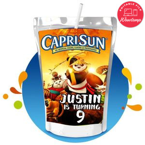 Kung fu panda Capri Sun Birthday Labels Digital File Printable Instant Download