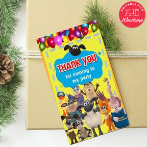 Timmy Time Thank You Tag Customizable Template To Print At Home Instant Download