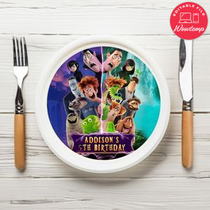 Hotel Transylvania 4 Birthday Plate Template Customizable To Print At Home Instant Download