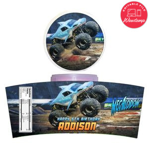 Megalodon Monster Cotton Candy Label Template To Print At Home Instant Download