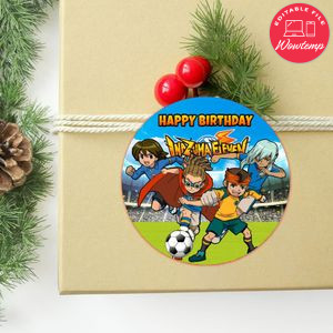 Inazuma Eleven Circle Sticker Template Customizable to Print at Home Instant Download
