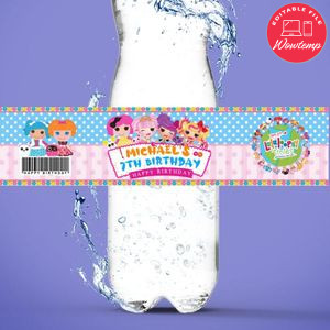 Lalaloopsy Birthday Water Bottle Label Template to Print at Home Instant Download