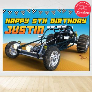 Sand rail Birthday Backdrop Digital File Template Instant Download
