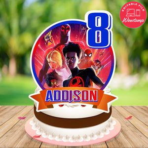 Spiderman Across SpiderVerse Cake Topper Template Printable Instant Download