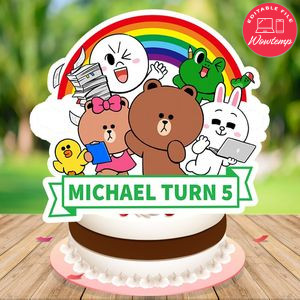 Line friends Cake Topper Template Printable Instant Download
