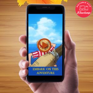 One Piece Birthday Video Invitation Digital Template Customizable Instant Download
