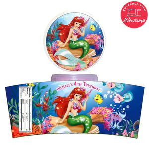 Little Mermaid Cotton Candy Label Template To Print At Home Instant Download