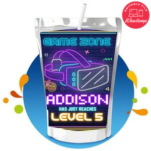 Virtual Reality Game Capri Sun Birthday Labels Digital File Printable Instant Download