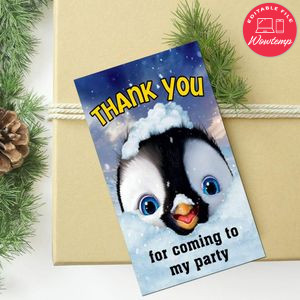 Happy Feet Thank You Tag Customizable Template To Print At Home Instant Download