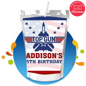 Top gun Capri Sun Birthday Labels Digital File Printable Instant Download