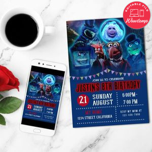 Muppets Haunted Mansion Mobile Invite Customizable Template Instant Download