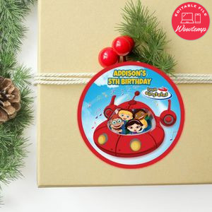 Little Einstein Circle Sticker Template Customizable to Print at Home Instant Download