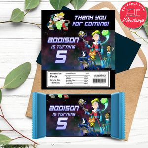 Final Space Candy bar Label Customizable Template Instant Download