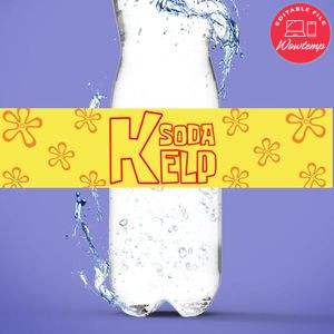 Kelp Soda Label Template to Print at Home Instant Download