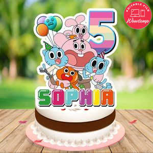 Gumball Cake Topper Template Printable Instant Download