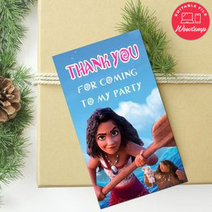 Moana 2 Thank You Tag Customizable Template To Print At Home Instant Download