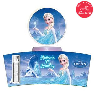 Frozen Elsa Cotton Candy Label Template To Print At Home Instant Download